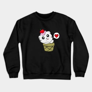 CUTE CAT LOVE ICE CREAM Crewneck Sweatshirt